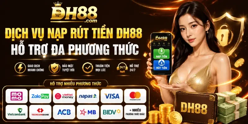 Dịch vụ nạp rút tiền DH88 hỗ trợ đa phương thức